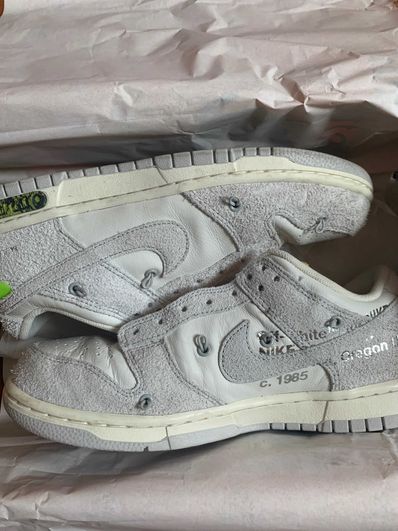 Off-White × Nike Dunk Low "Sail/Neutral Gray/Hyper Pink"