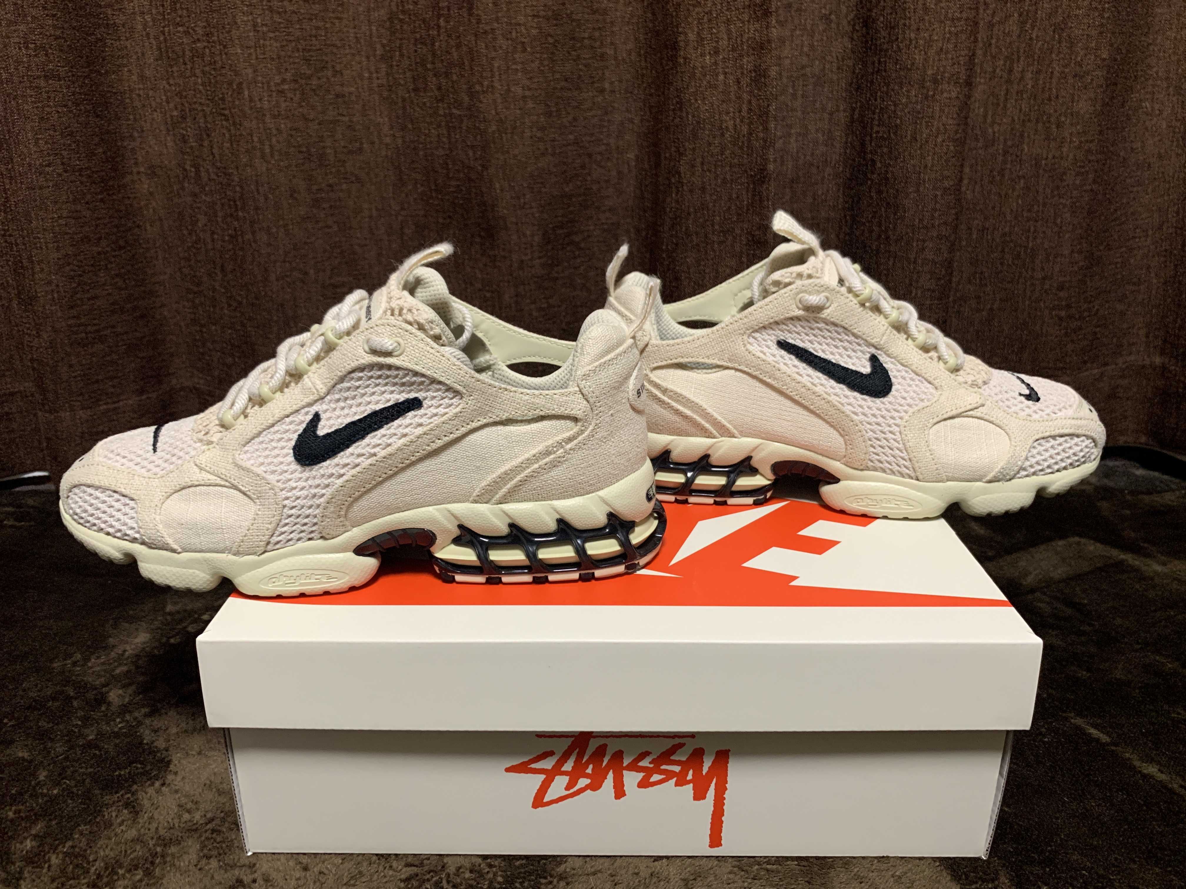 Stussy × Nike Air Zoom Spiridon CG 2 "Fossil/Black"