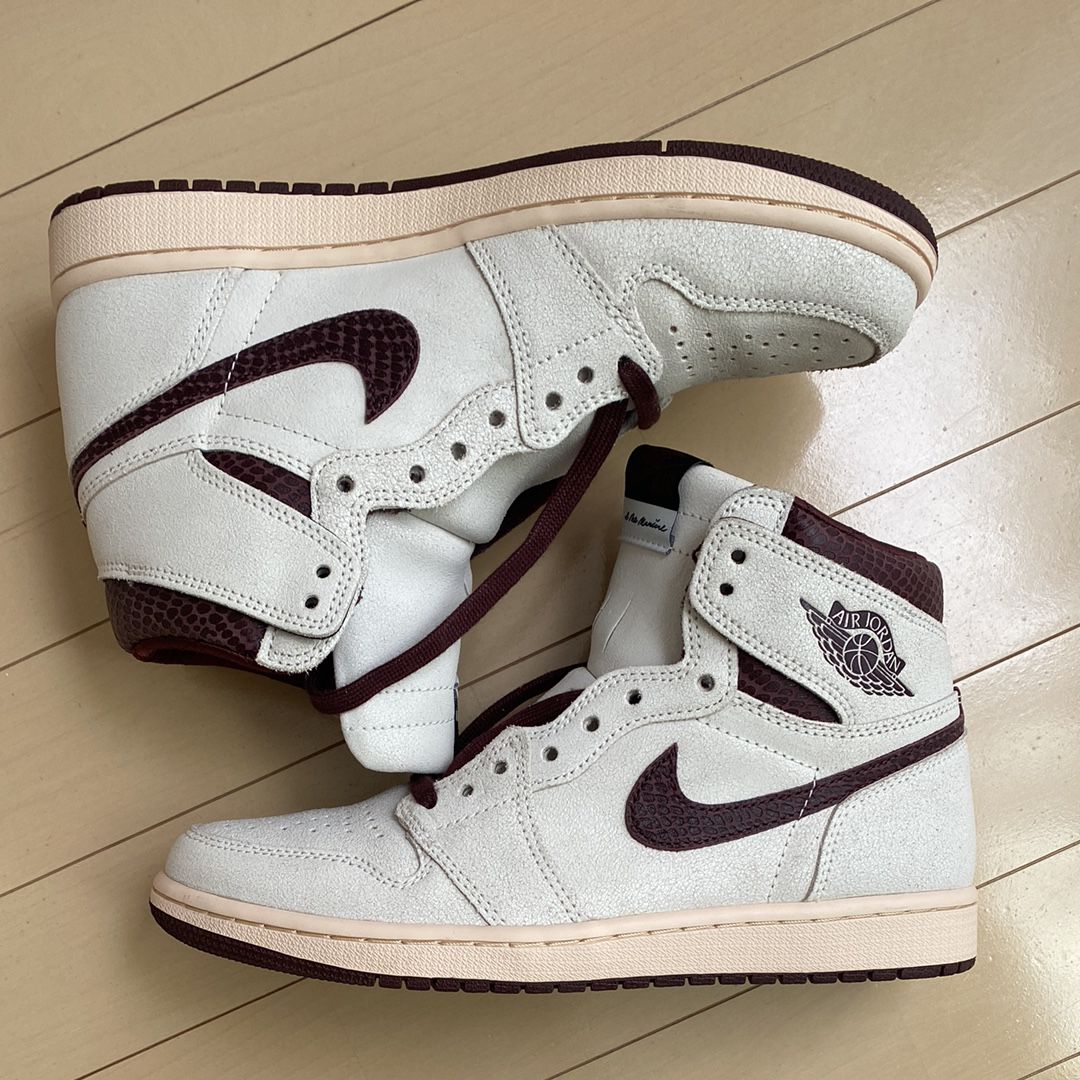 A Ma Maniere × Nike Air Jordan 1 Retro High OG "Sail and Burgundy"