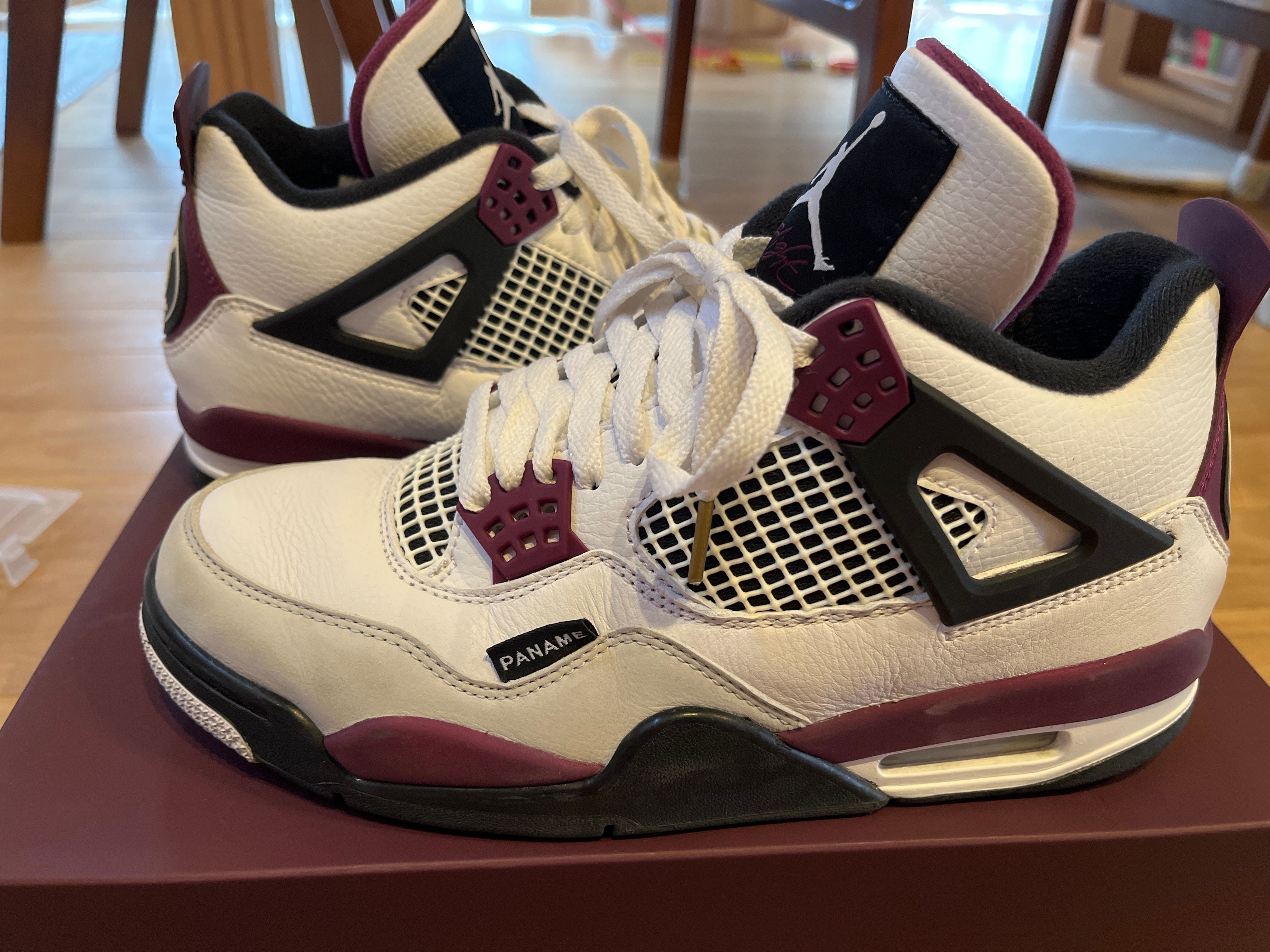 Paris Saint Germain ×Nike Air Jordan 4 Retro "White/Bordeaux/Neutral Gray"