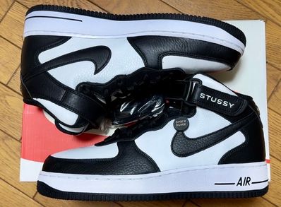 Stussy × Nike Air Force 1 Mid "Black and Light Bone"