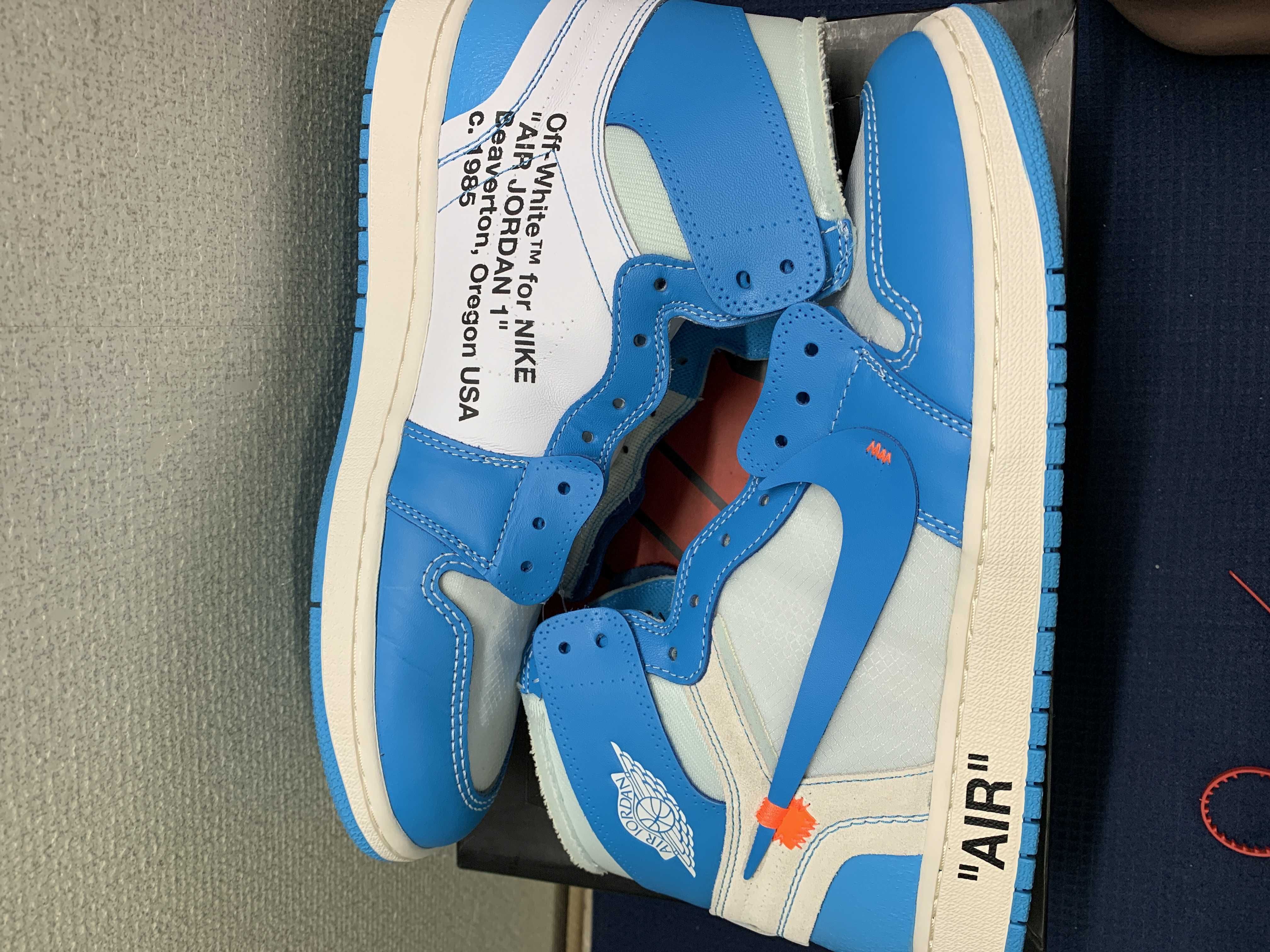 Off-White × Nike Air Jordan 1 High UNC "White/Dark Powder Blue"