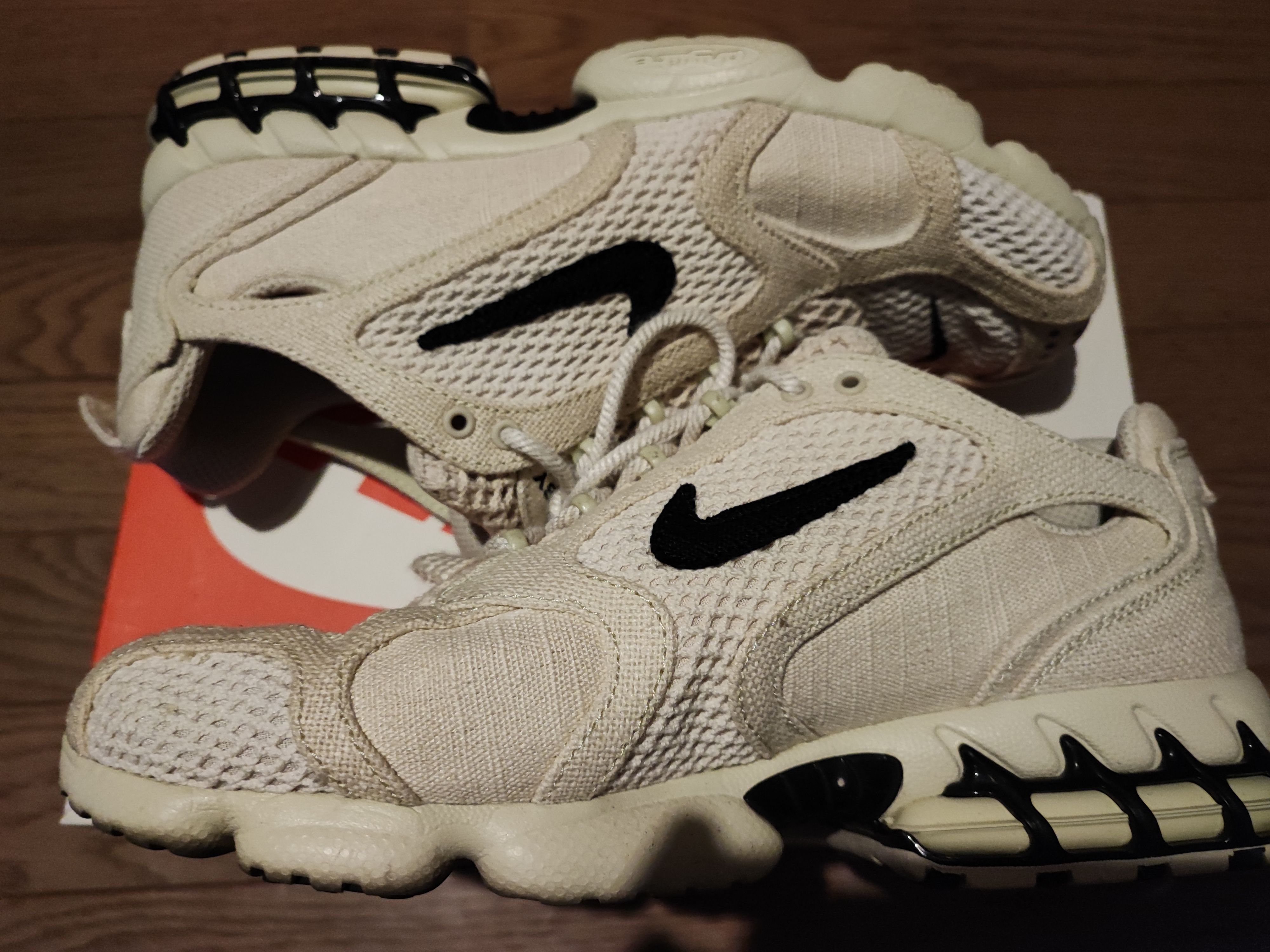 Stussy × Nike Air Zoom Spiridon CG 2 "Fossil/Black"
