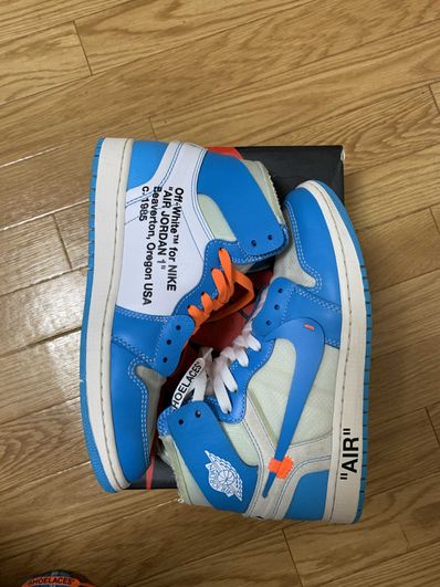Off-White × Nike Air Jordan 1 High UNC "White/Dark Powder Blue"
