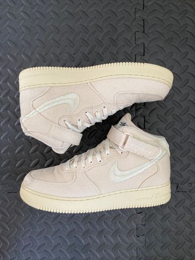 Stussy × Nike Air Force 1 Mid "Fossil Stone"