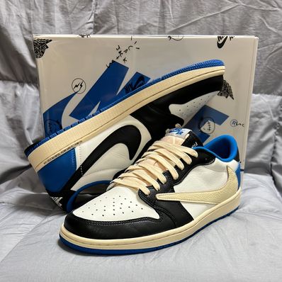 Travis Scott × fragment design × Nike Air Jordan 1 Low OG SP "Military Blue"