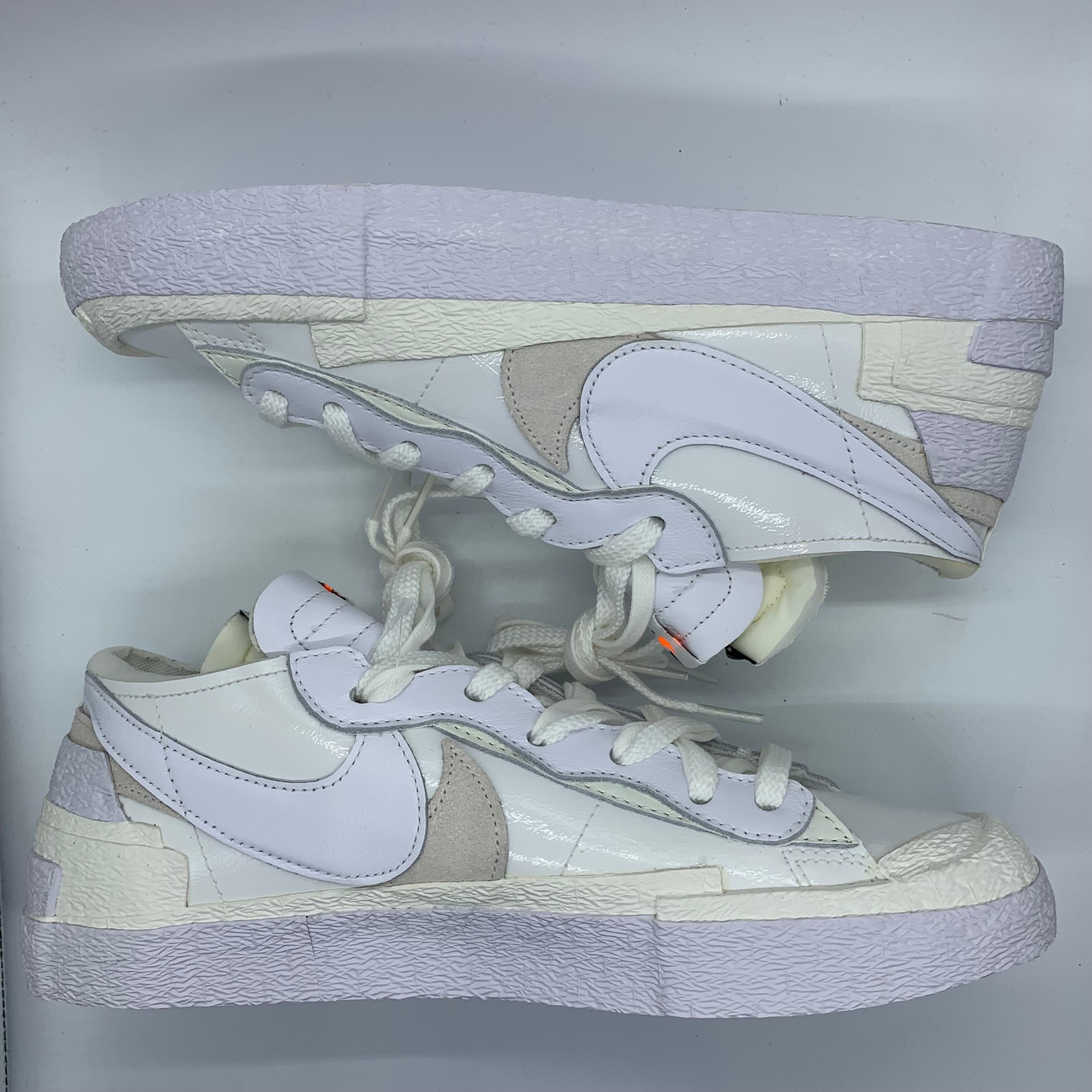 sacai × Nike Blazer Low "White Patent Leather"