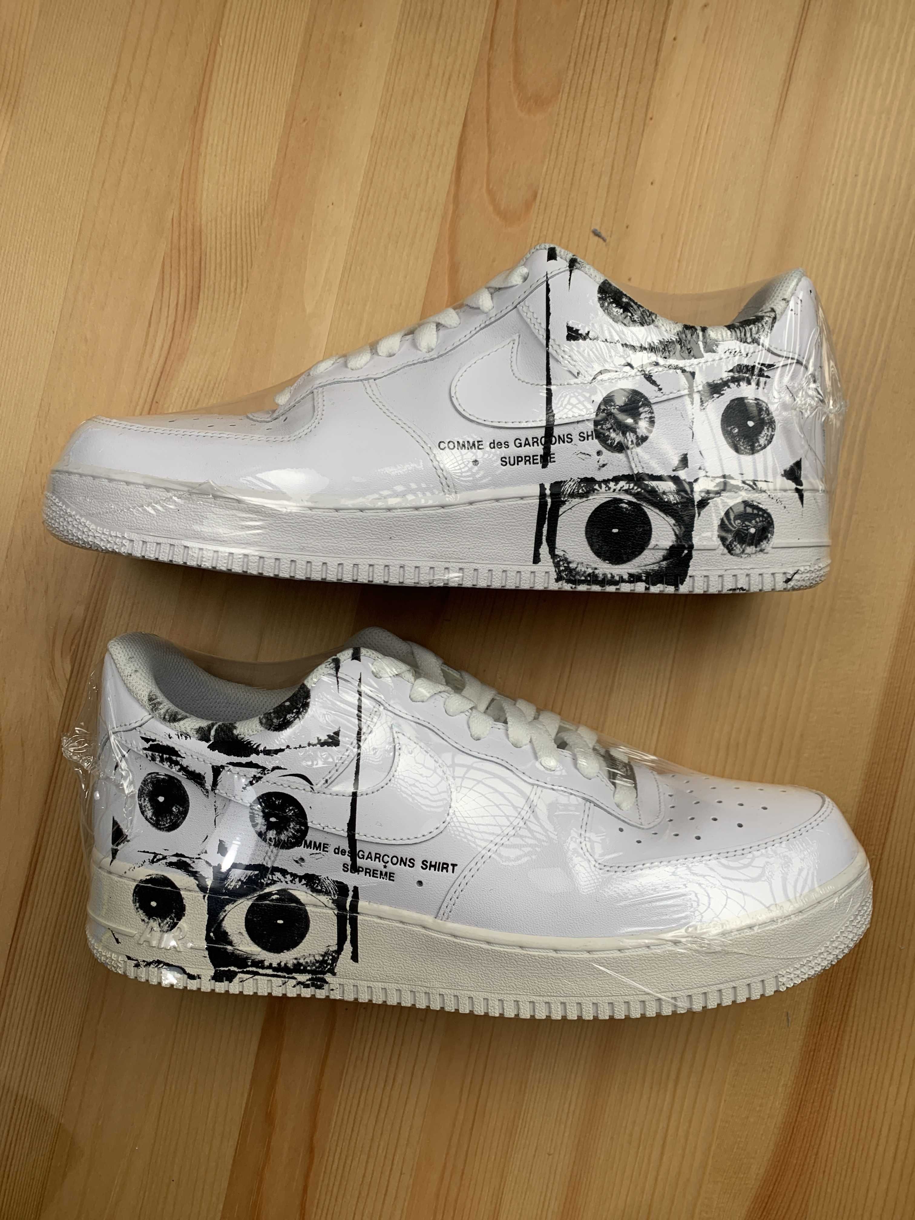 Supreme × COMME des GARCONS SHIRT × Nike Air Force 1 Low "White"