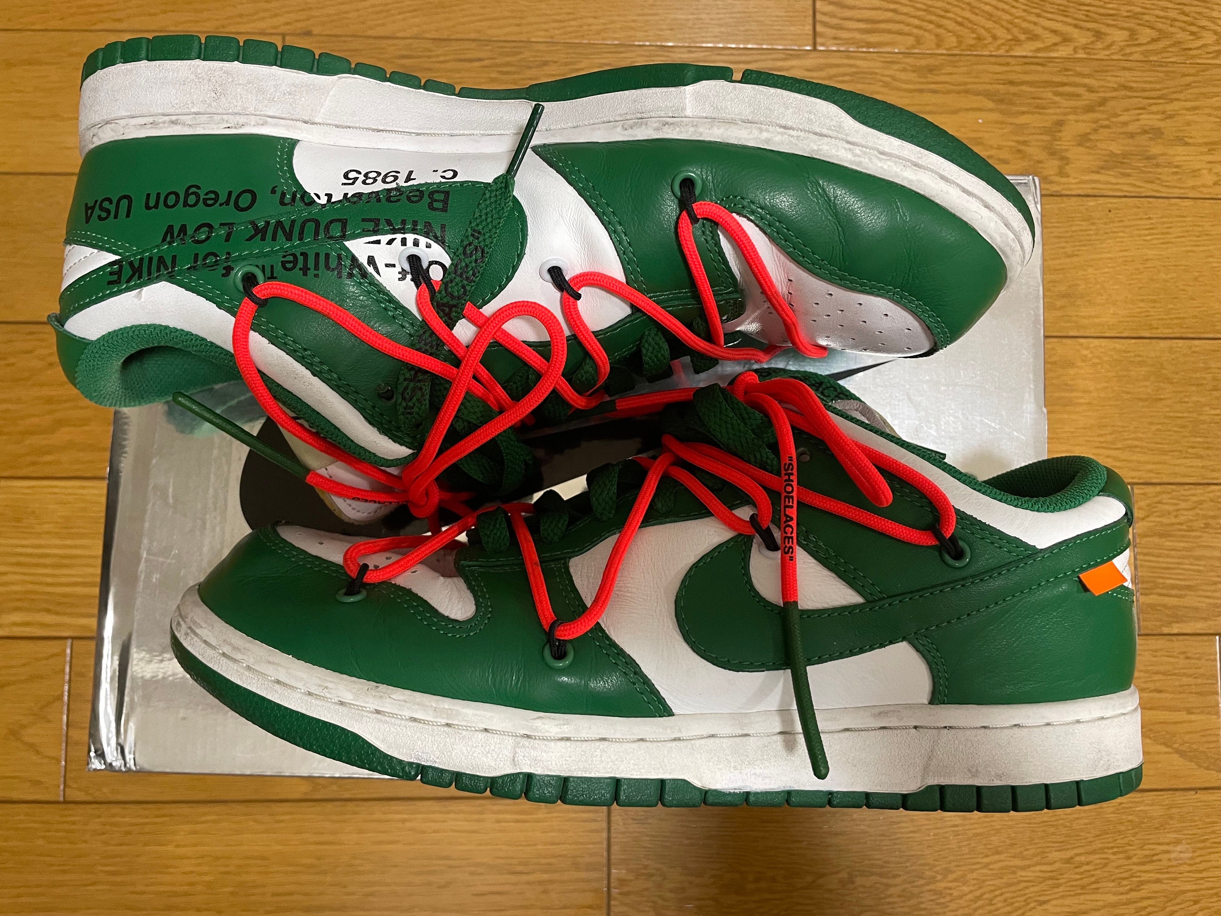 Off-White × Nike Dunk Low "White/Pine Green"