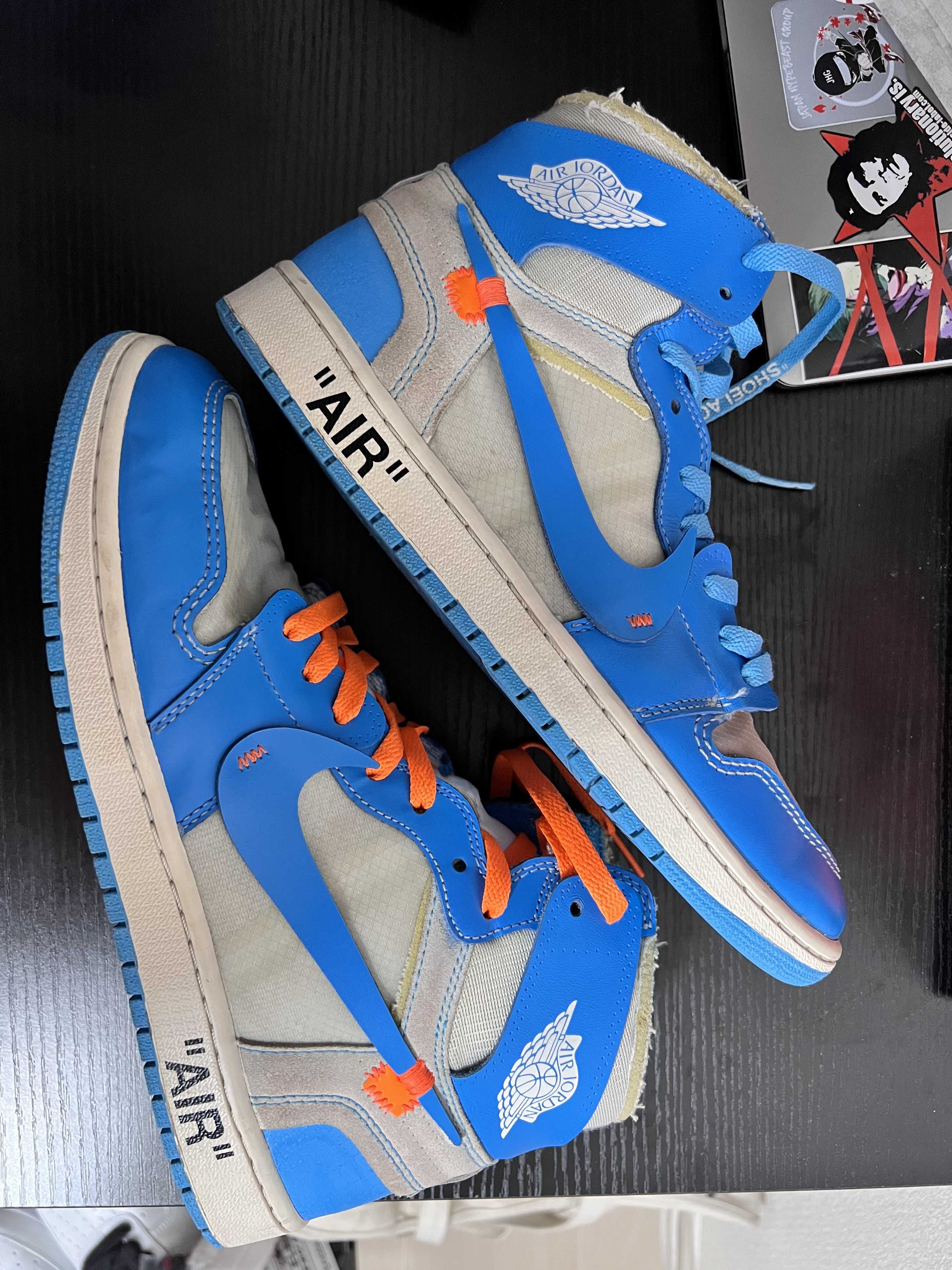Off-White × Nike Air Jordan 1 High UNC "White/Dark Powder Blue"
