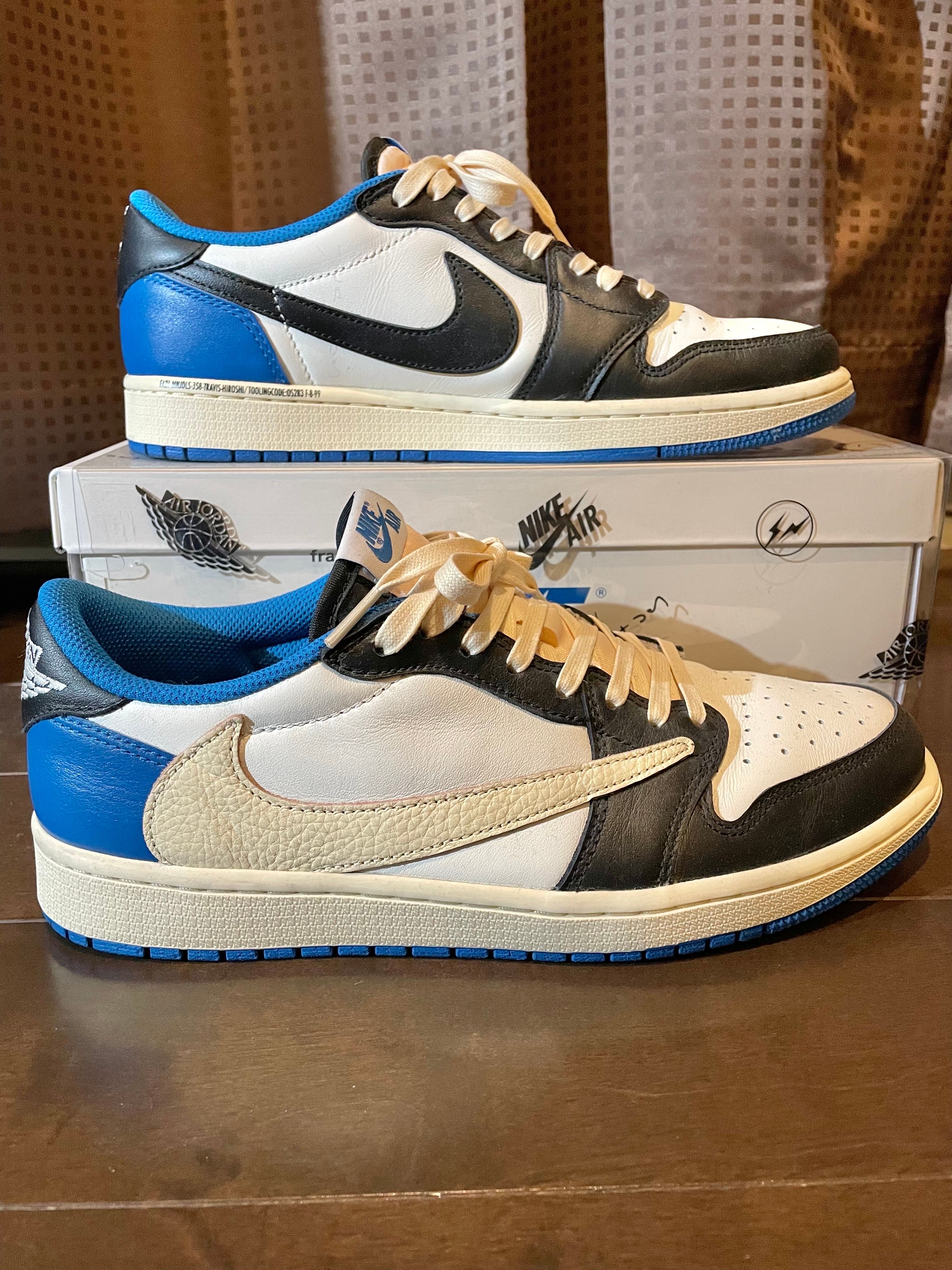 Travis Scott × fragment design × Nike Air Jordan 1 Low OG SP "Military Blue"