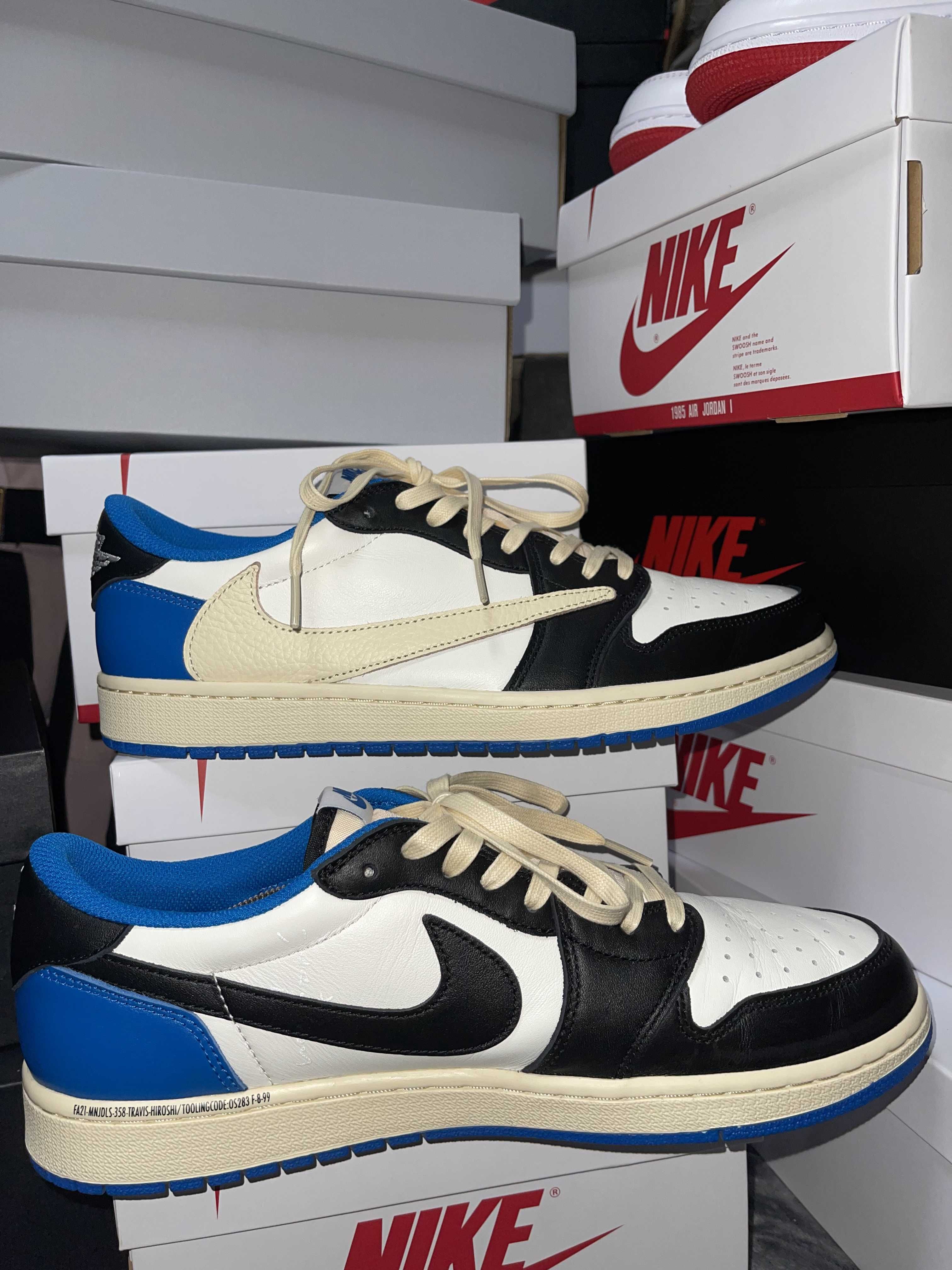 Travis Scott × fragment design × Nike Air Jordan 1 Low OG SP "Military Blue"