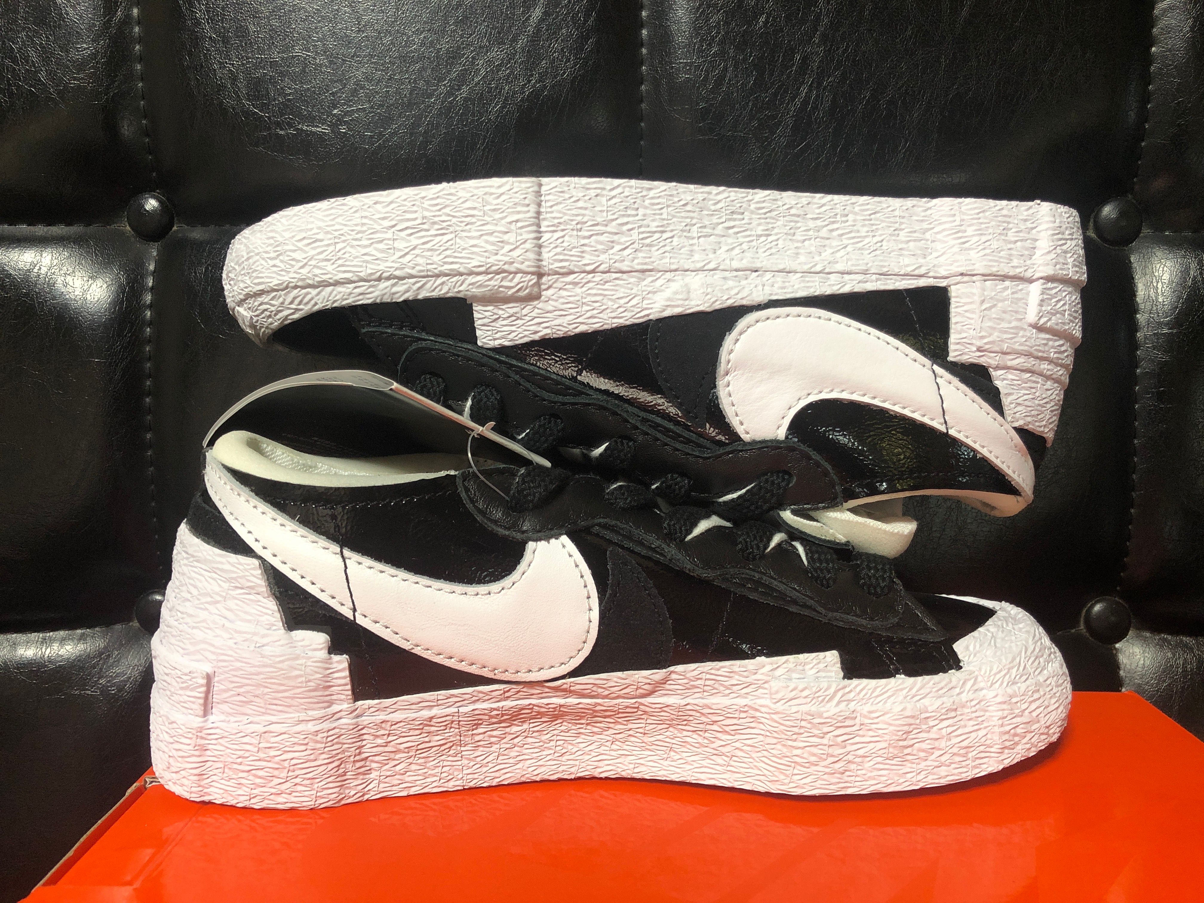 sacai × Nike Blazer Low "Black Patent Leather"