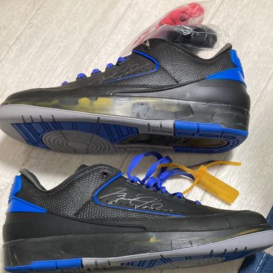 Off-White × Nike Air Jordan 2 Low "Black and Varsity Royal"