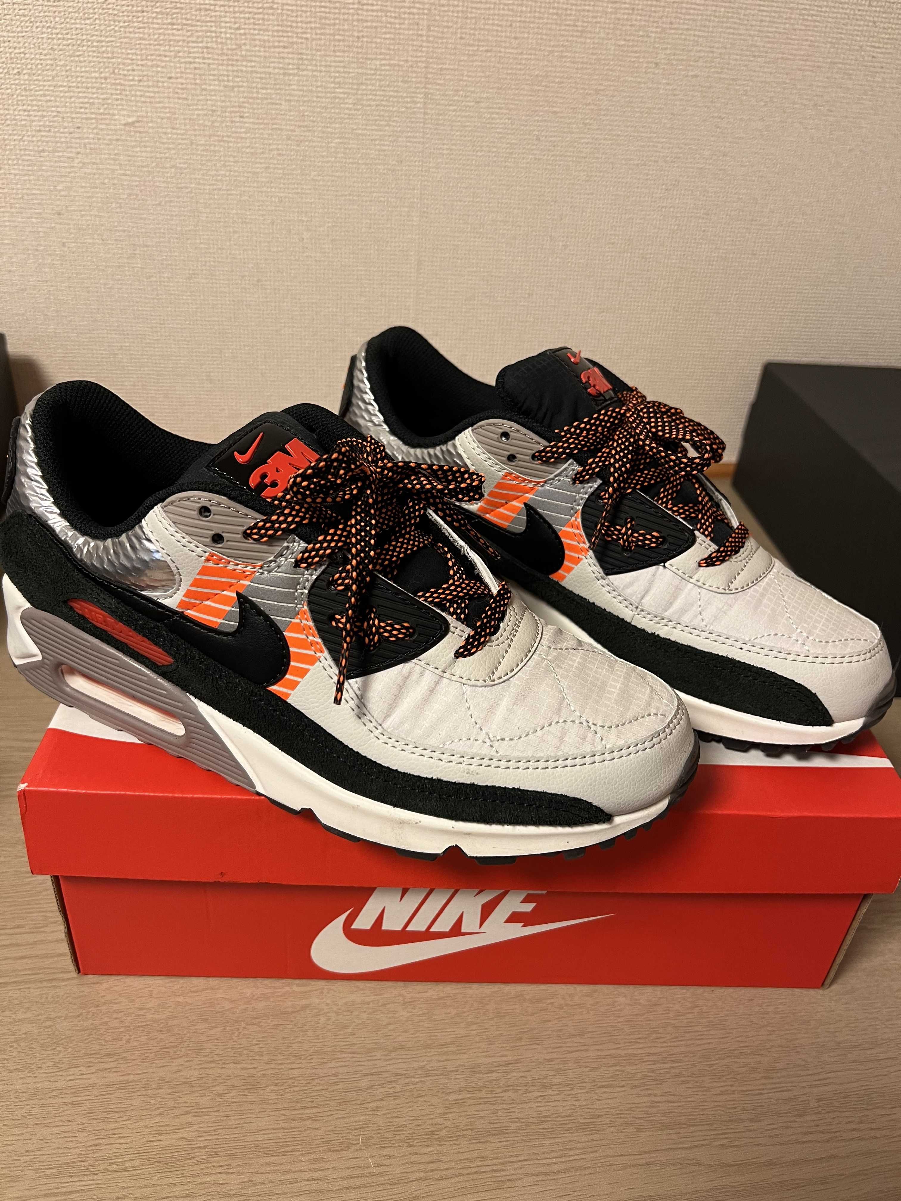 3M × Nike Air Max 90 "Light Bone/Black/Total Orange"