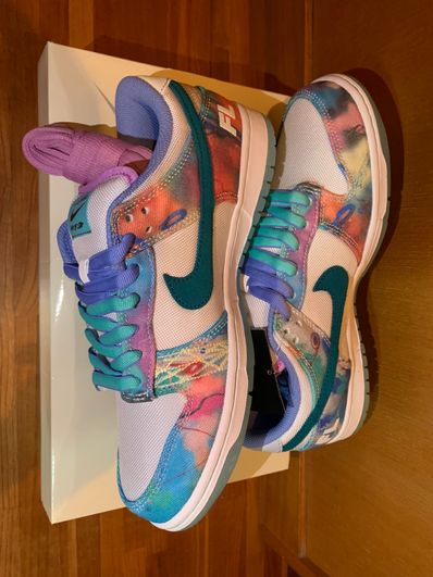 Futura × Nike SB Dunk Low "White and Geode Teal"