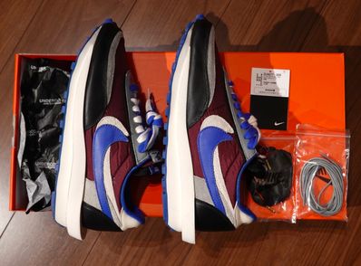 UNDERCOVER × sacai × Nike LD Waffle "Night Maroon/Pale Ivory-Ground Grey-Team Royal"