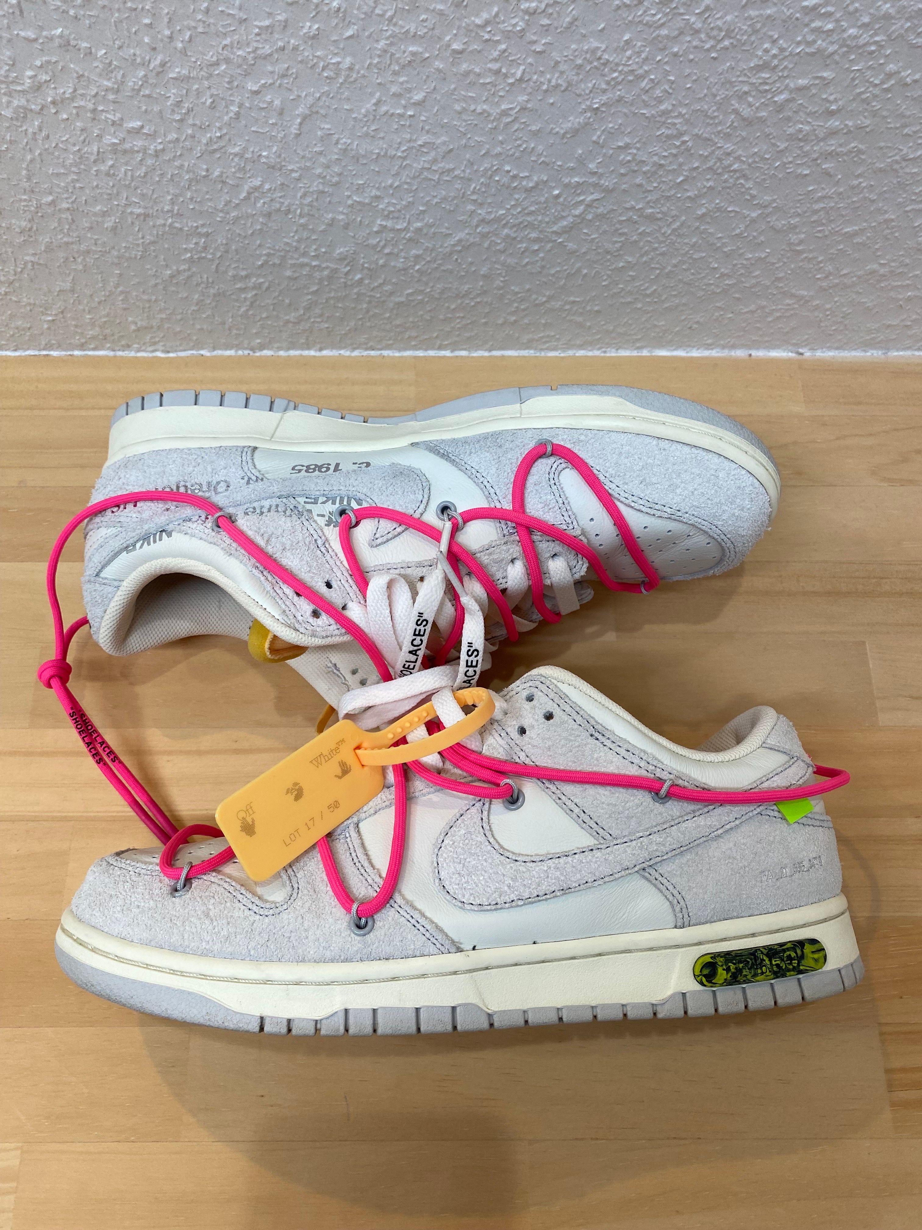 Off-White × Nike Dunk Low "Sail/Neutral Gray/Hyper Pink"