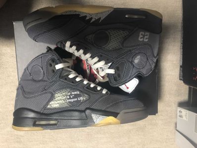 Off-White × Nike Air Jordan 5 "Black/Muslin/Fire Red"