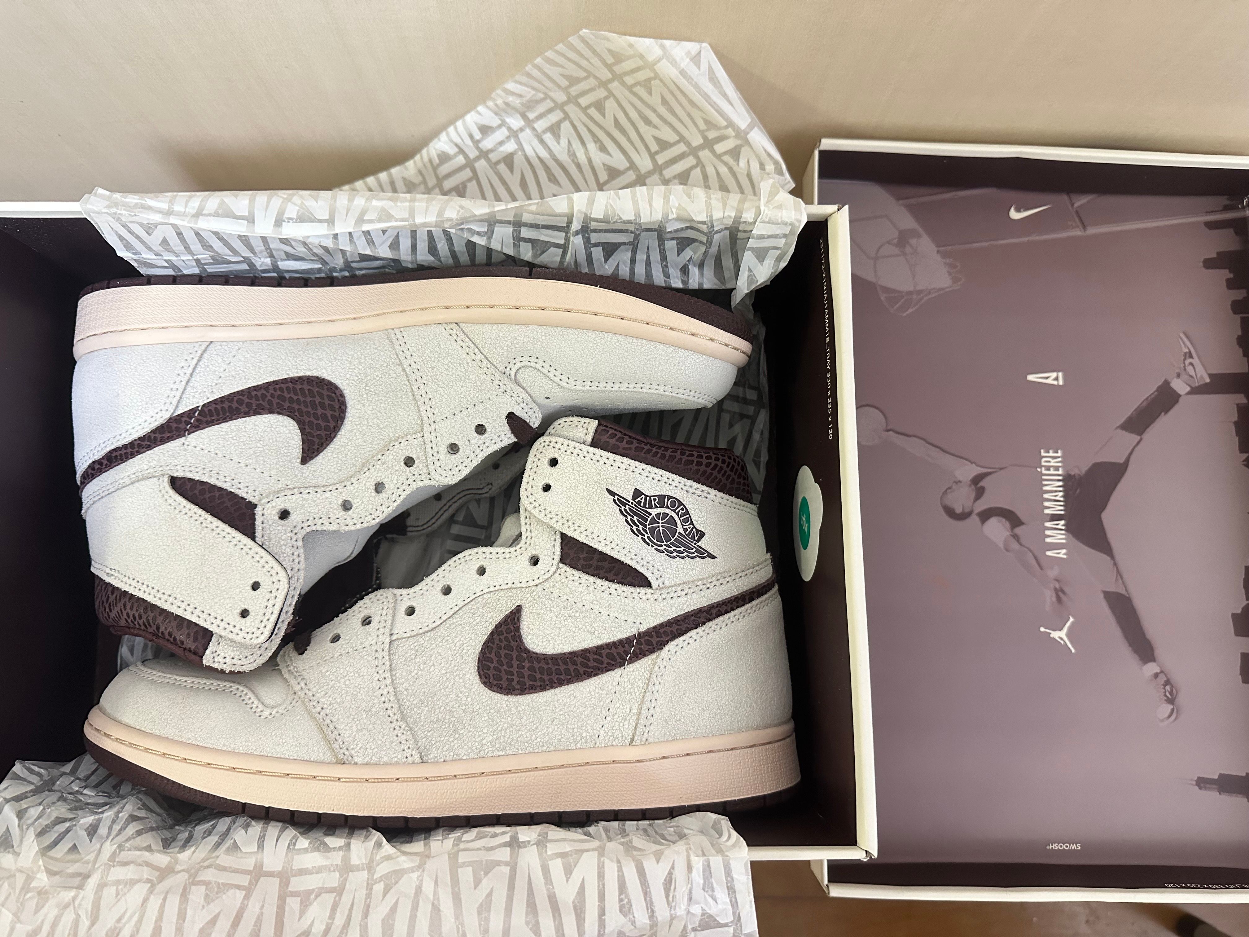 A Ma Maniere × Nike Air Jordan 1 Retro High OG "Sail and Burgundy"