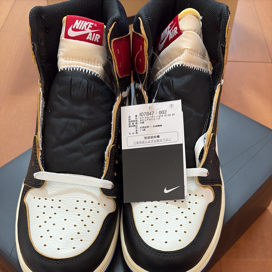 fragment design × UNION × Nike Air Jordan 1 High OG "Black/Varsity Red"