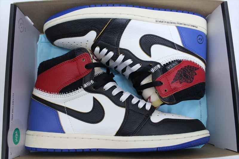 fragment design × UNION × Nike Air Jordan 1 High OG "Black/Varsity Red"