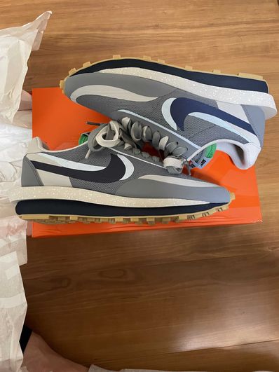 CLOT × Sacai × Nike LD Waffle "Grey Obsidian/Cool Grey"