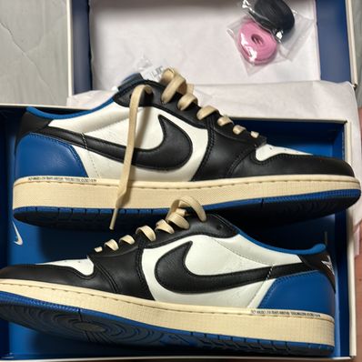 Travis Scott × fragment design × Nike Air Jordan 1 Low OG SP "Military Blue"