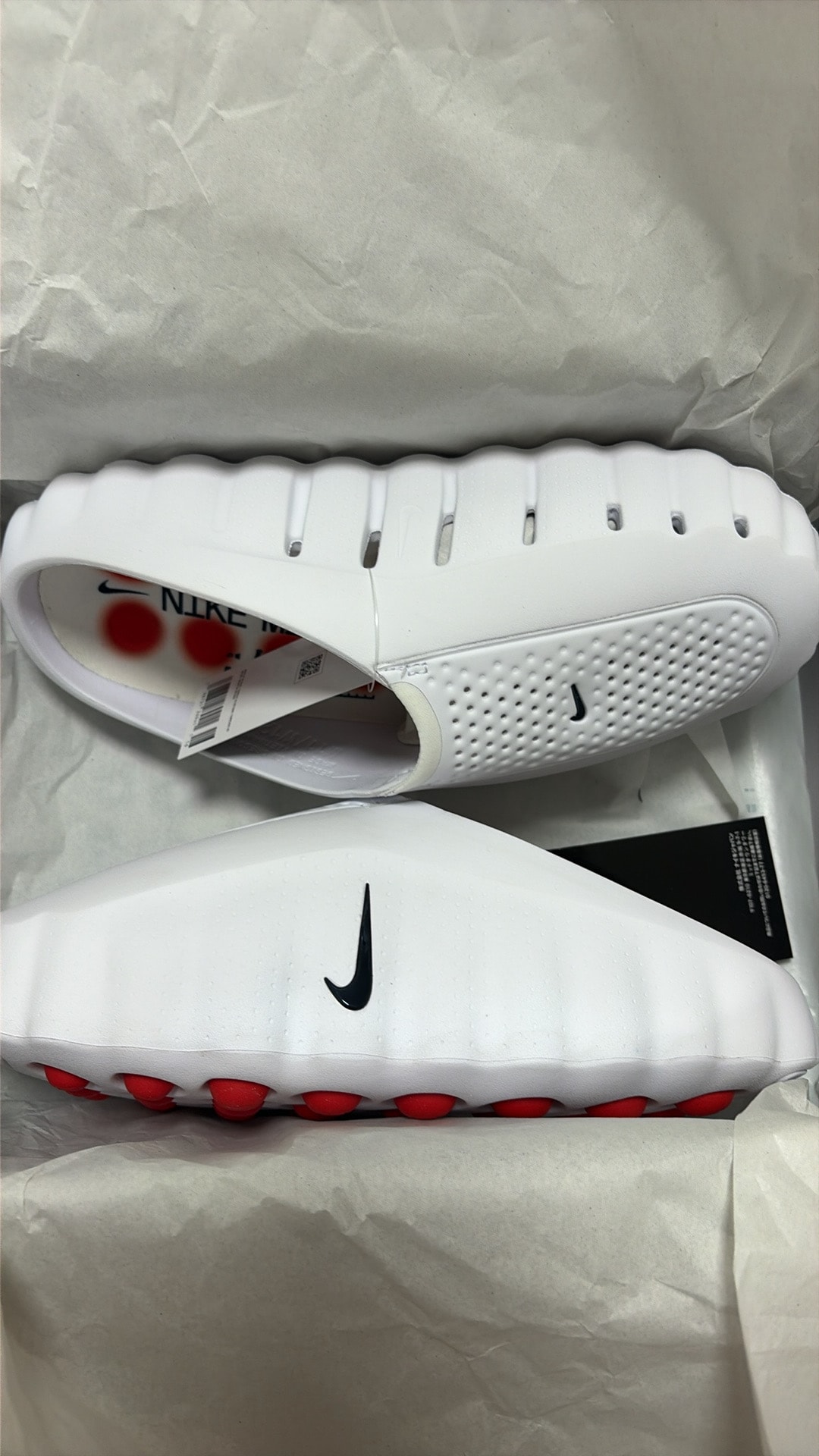 Nike Mind 001 Mules "White/Speed Red"