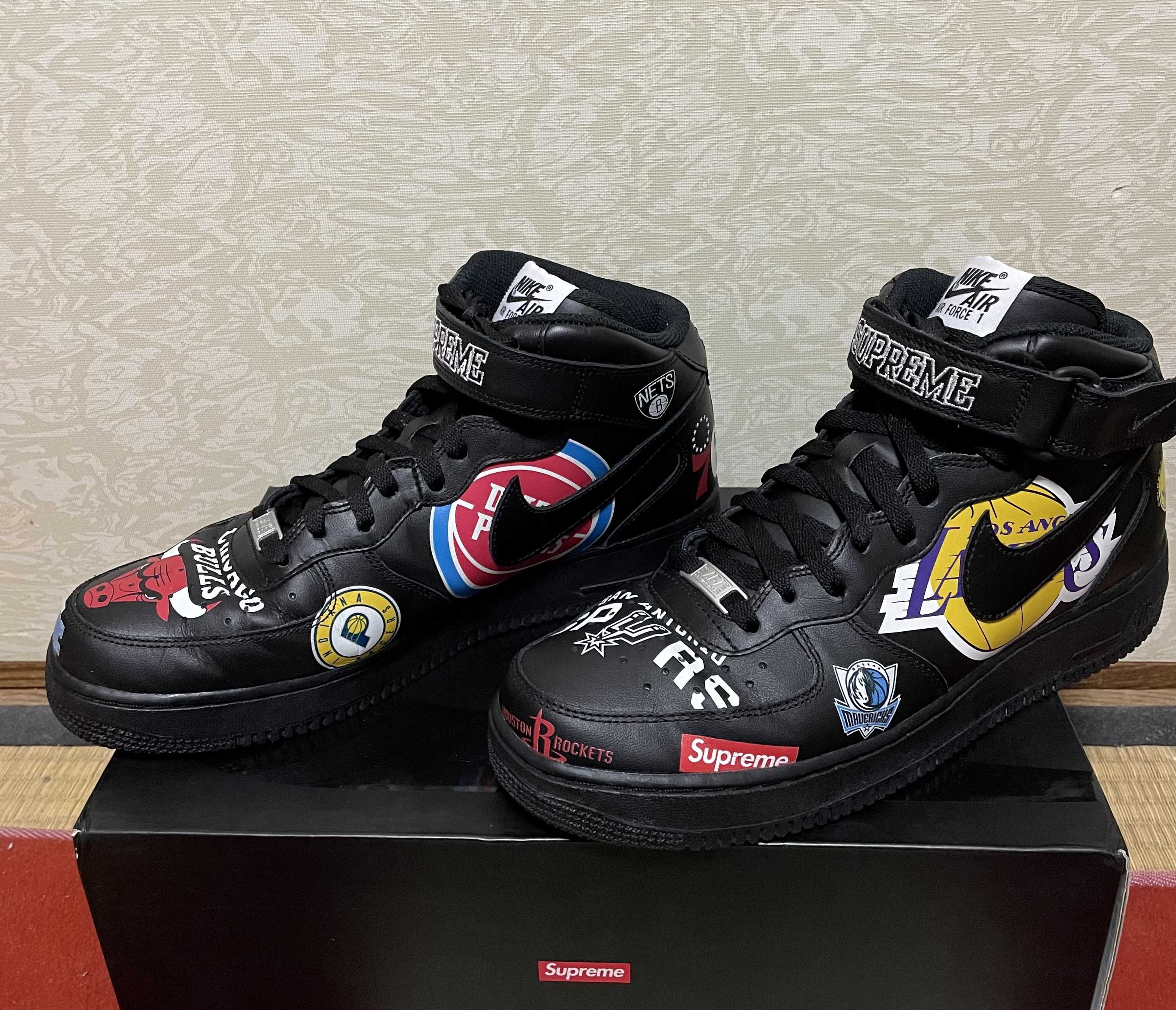 Supreme × NBA × Nike Air Force 1 Mid '07 "Black"