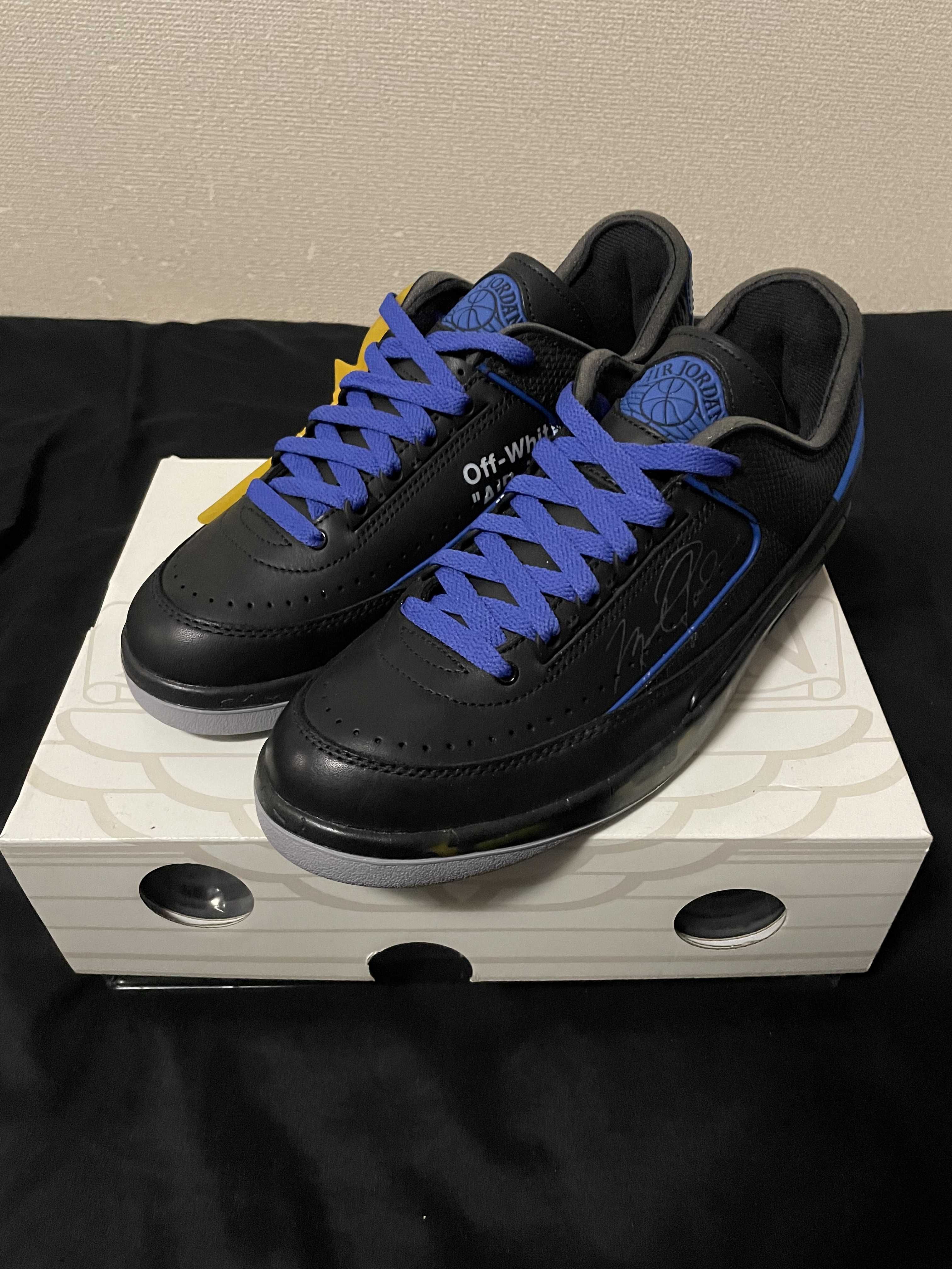 Off-White × Nike Air Jordan 2 Low "Black and Varsity Royal"