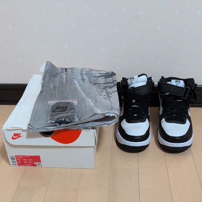 Stussy × Nike Air Force 1 Mid "Black and Light Bone"