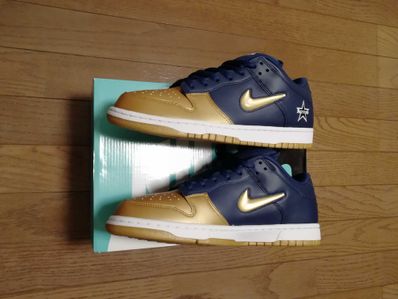 Supreme × Nike SB Dunk Low OG QS "Metallic Gold/Navy"