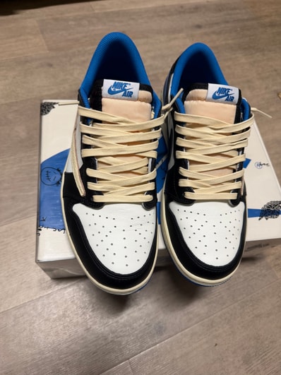 Travis Scott × fragment design × Nike Air Jordan 1 Low OG SP "Military Blue"