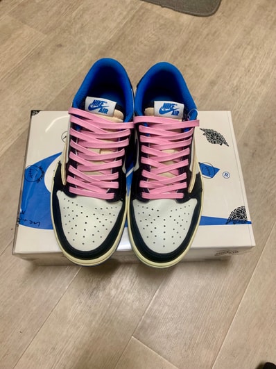 Travis Scott × fragment design × Nike Air Jordan 1 Low OG SP "Military Blue"