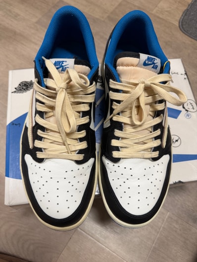 Travis Scott × fragment design × Nike Air Jordan 1 Low OG SP "Military Blue"
