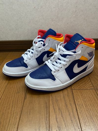 NIKE AIR JORDAN 1 MID "WHITE/NAVY/YELLOW"