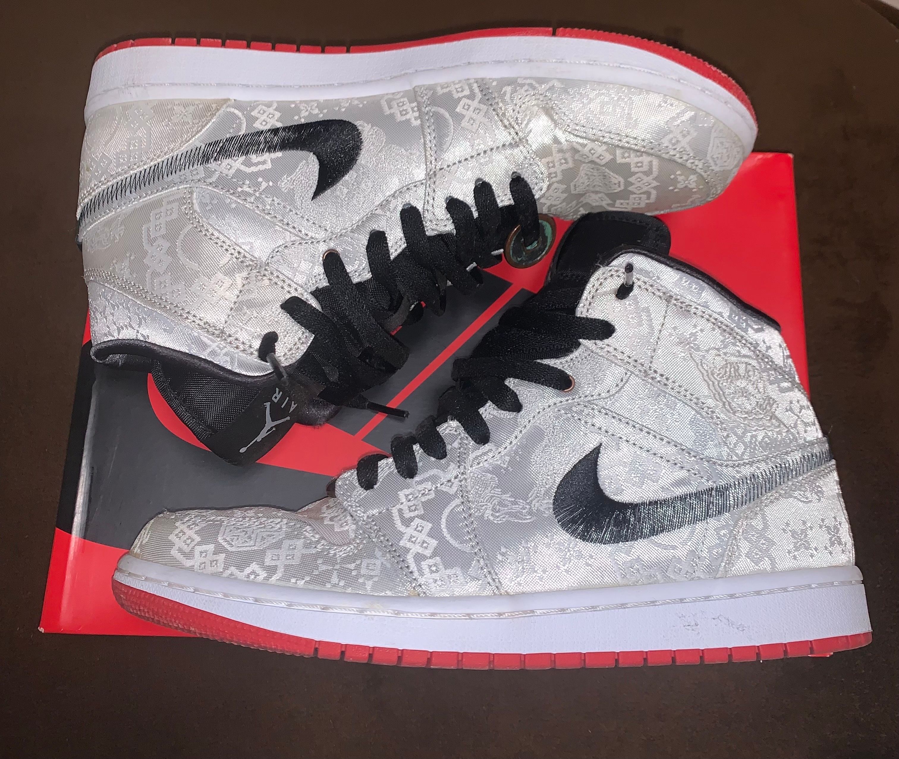 CLOT × Nike Air Jordan 1 Mid SE Fearless "White/Black/Red"