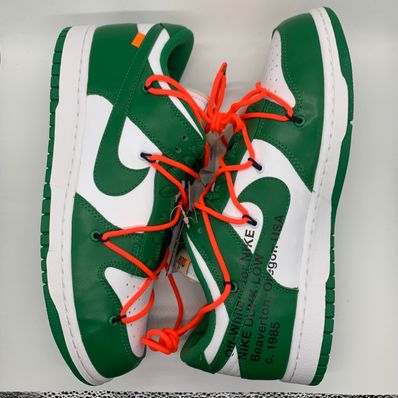 Off-White × Nike Dunk Low "White/Pine Green"