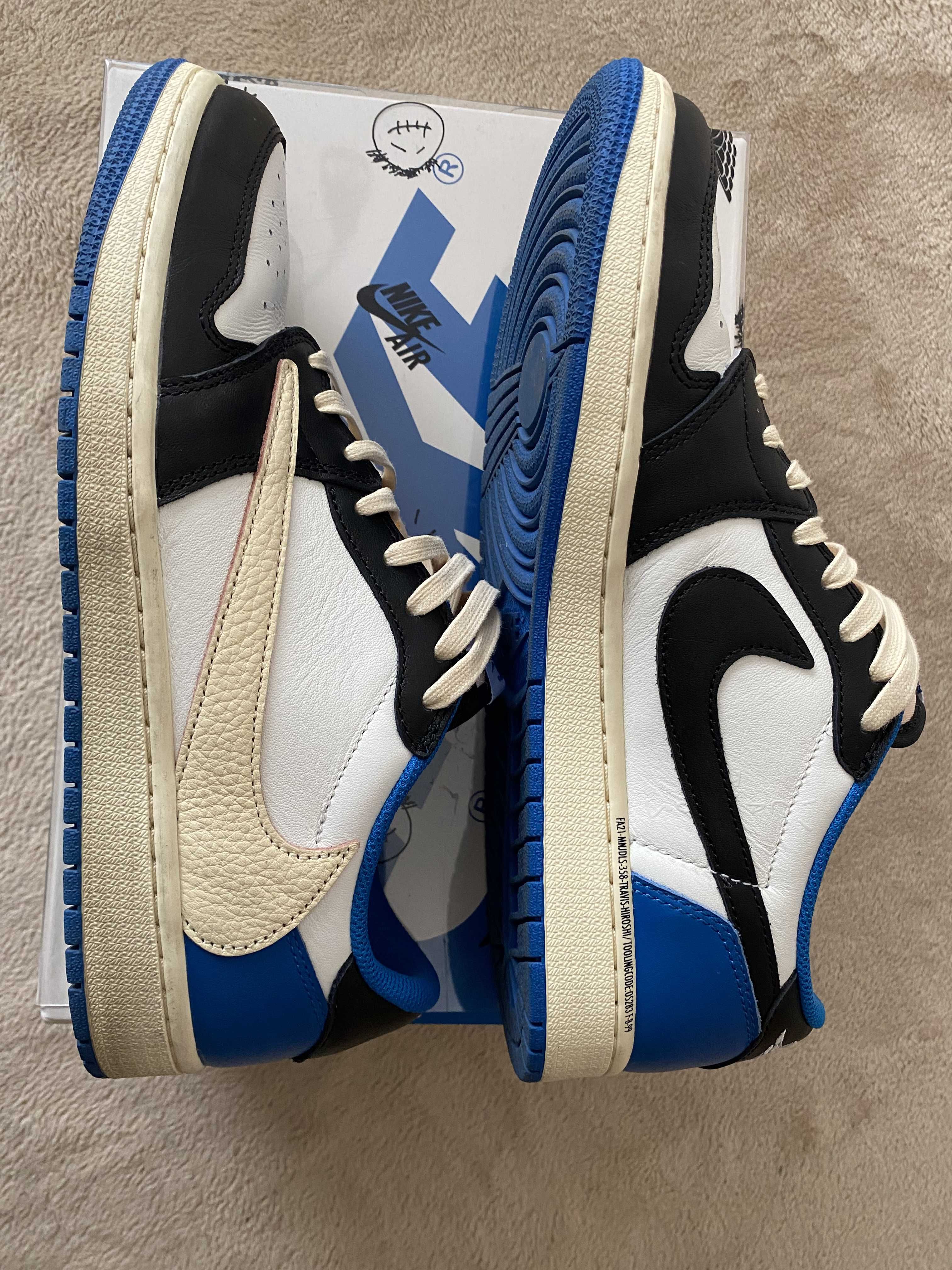 Travis Scott × fragment design × Nike Air Jordan 1 Low OG SP "Military Blue"
