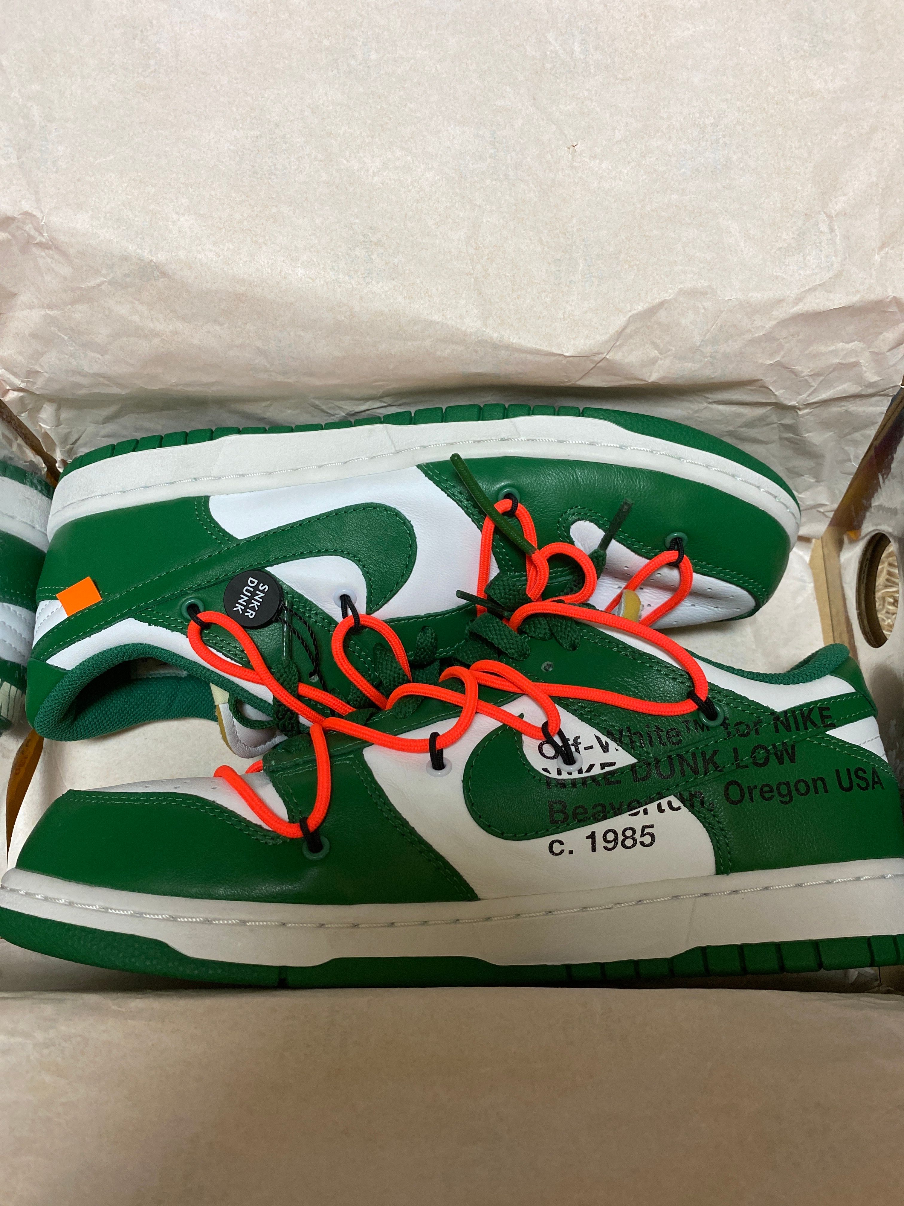 Off-White × Nike Dunk Low "White/Pine Green"