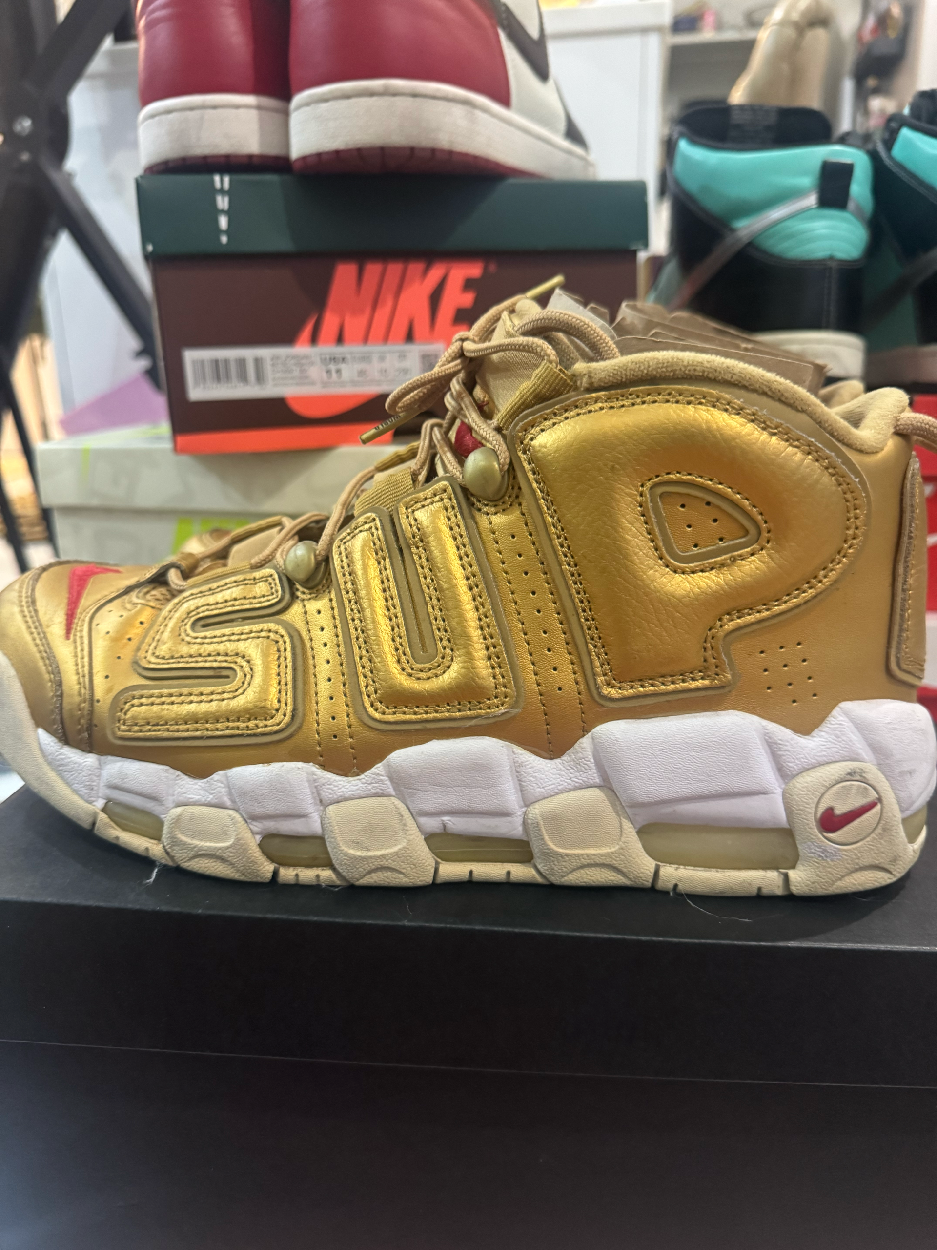 Supreme × Nike Air More Uptempo "Metallic Gold"