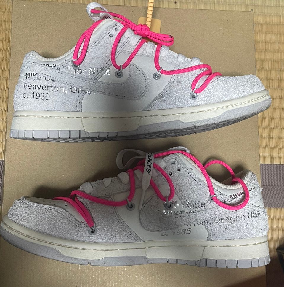 Off-White × Nike Dunk Low "Sail/Neutral Gray/Hyper Pink"