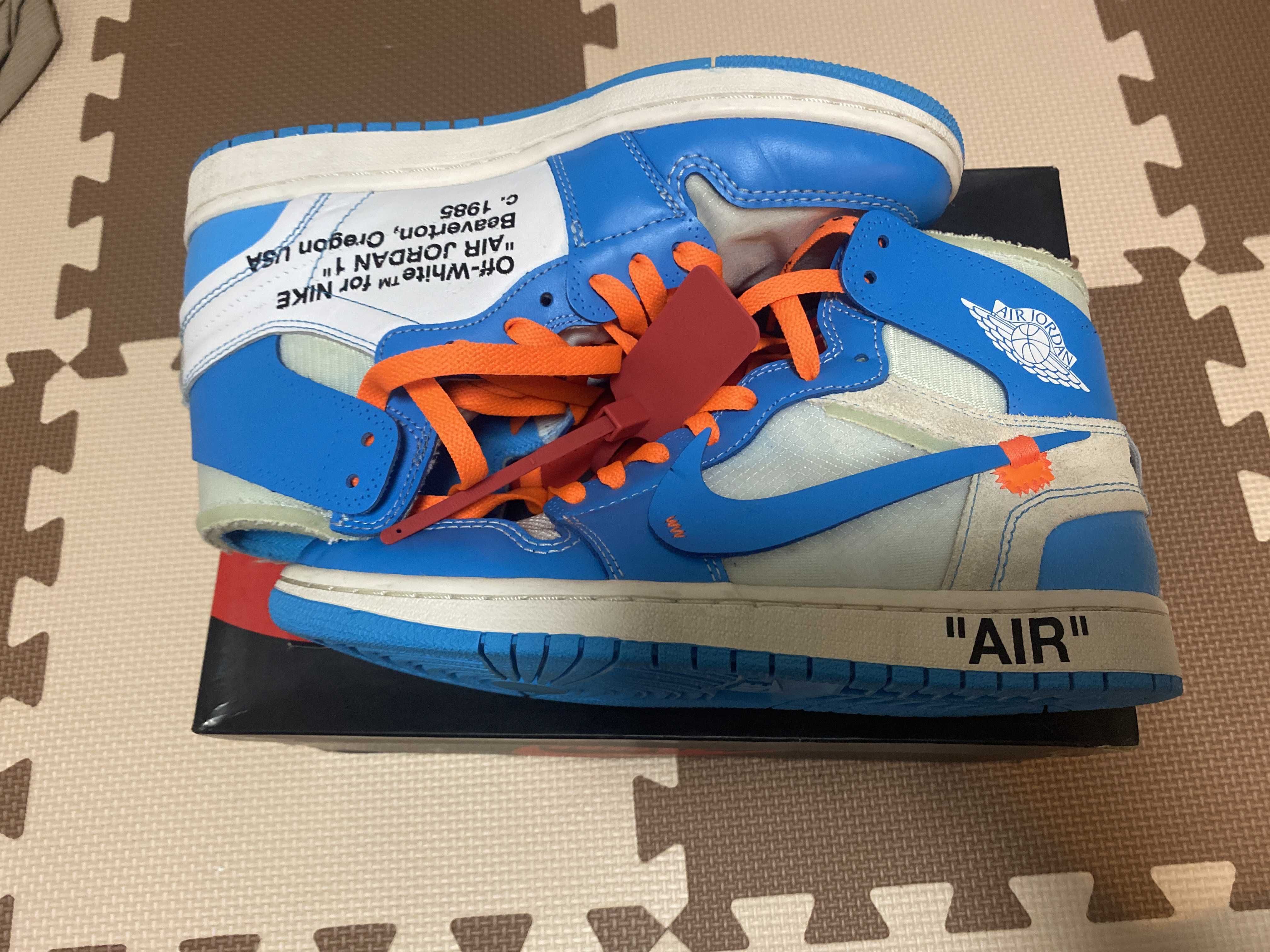 Off-White × Nike Air Jordan 1 High UNC "White/Dark Powder Blue"