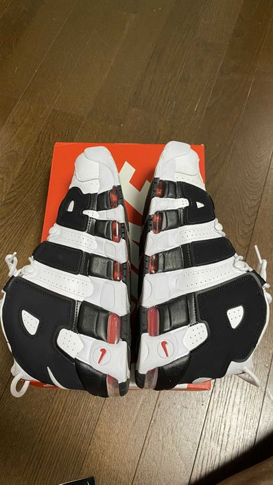 NIKE AIR MORE UPTEMPO "WHITE/BLACK/UNIVERSITY RED"(2020)