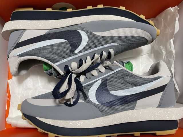 CLOT × Sacai × Nike LD Waffle "Grey Obsidian/Cool Grey"