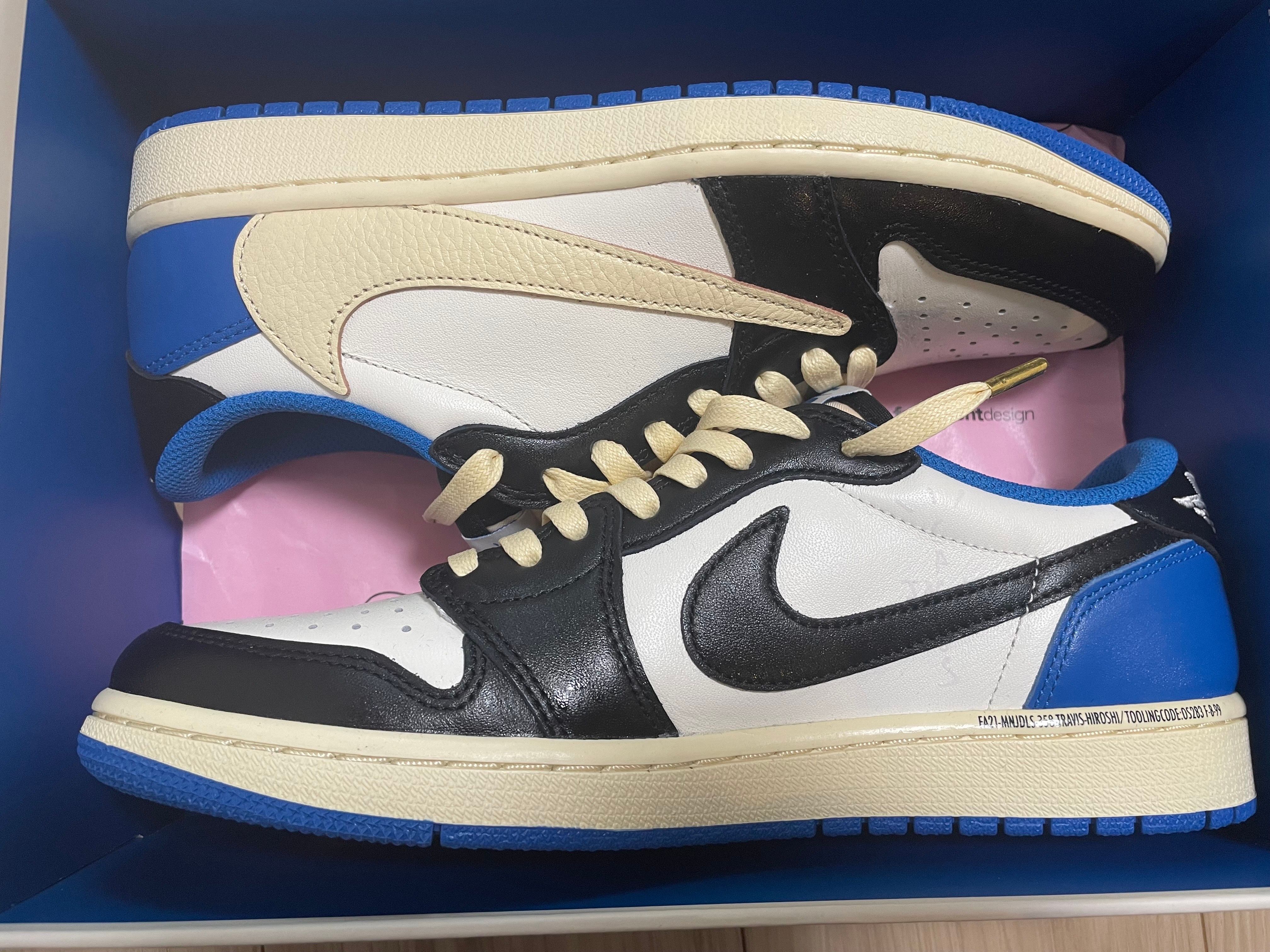 Travis Scott × fragment design × Nike Air Jordan 1 Low OG SP "Military Blue"