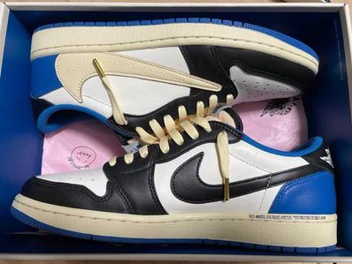 Travis Scott × fragment design × Nike Air Jordan 1 Low OG SP "Military Blue"