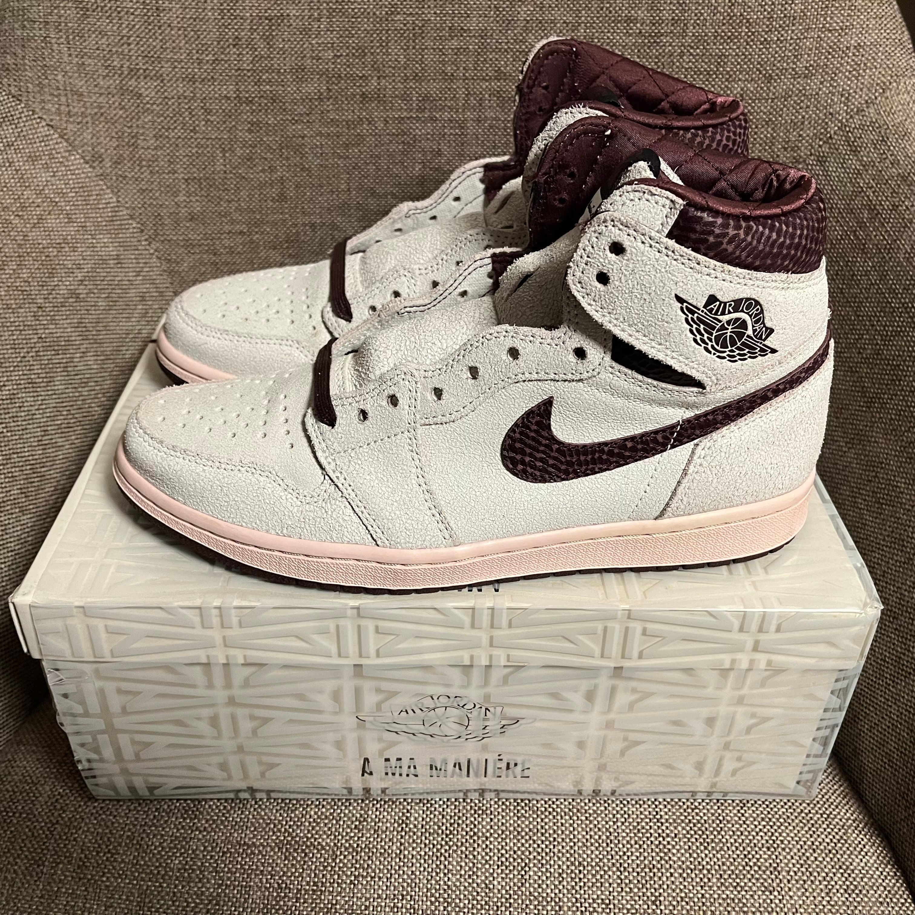 A Ma Maniere × Nike Air Jordan 1 Retro High OG "Sail and Burgundy"
