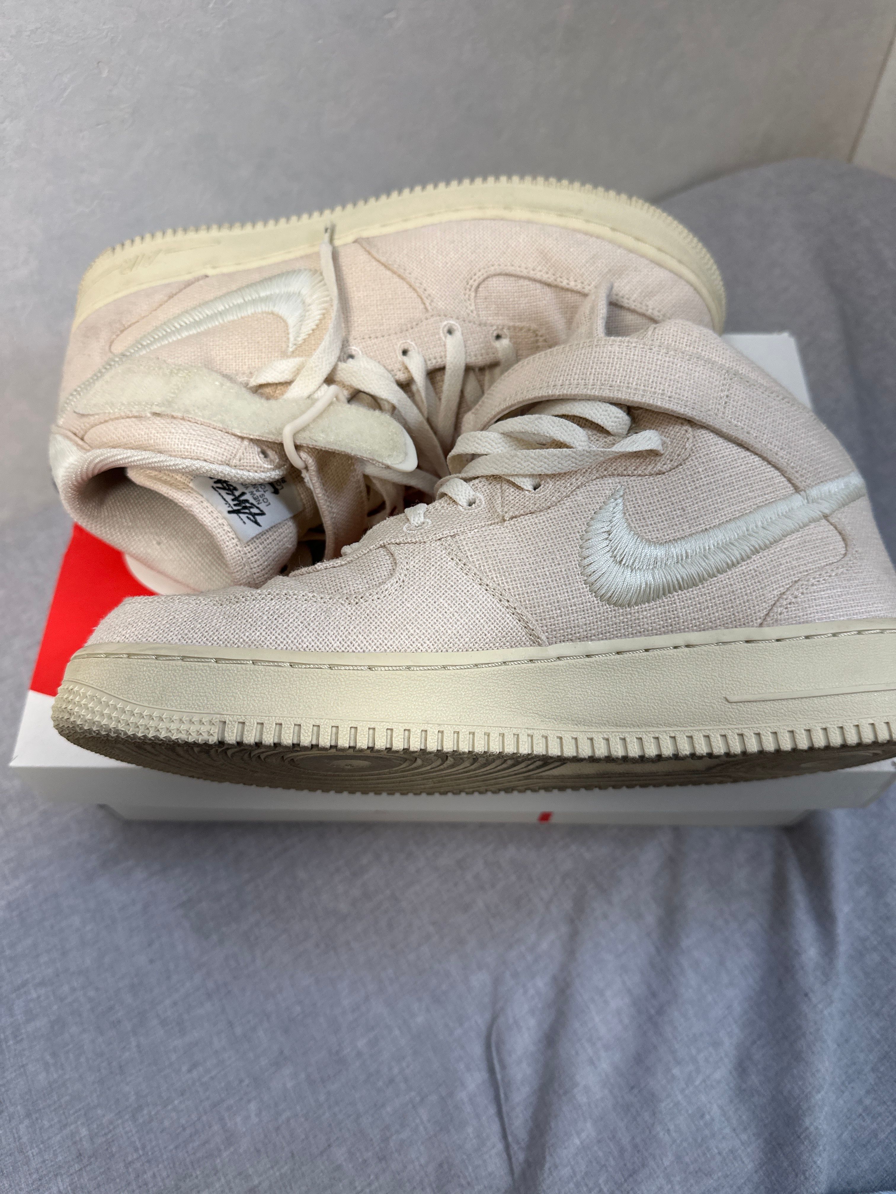 Stussy × Nike Air Force 1 Mid "Fossil Stone"